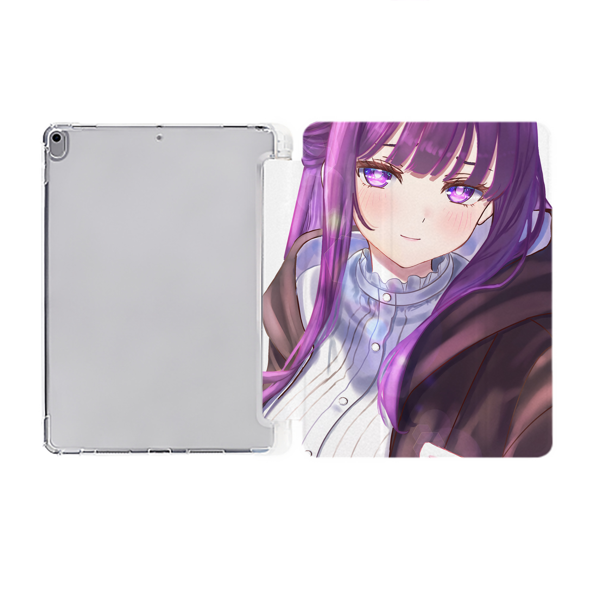 （画像用） 葬送のフリーレン Frieren IPad ケース ペン収納付き 三つ折りスタンド PUレザー×シリコン 対応機種9.5/10.5/10.9インチ